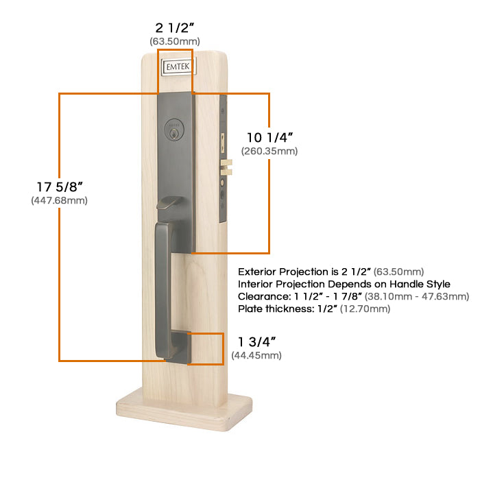 Emtek Stainless Steel Mormont Mortise Entrance Handleset