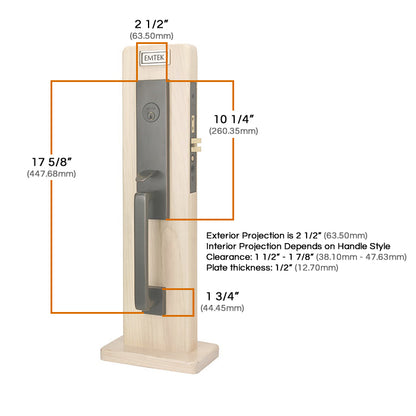 Emtek Stainless Steel Mormont Mortise Entrance Handleset