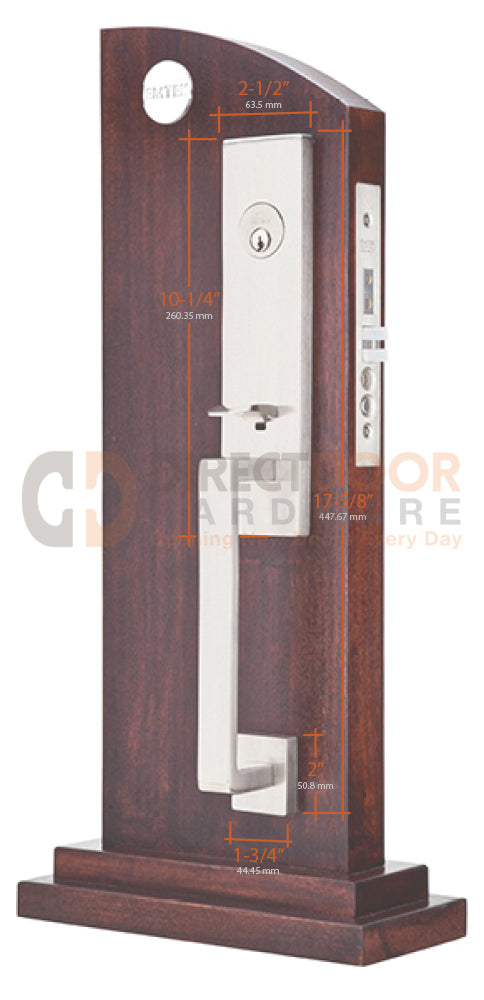 Measurements for Emtek Mormont Mortise Handleset