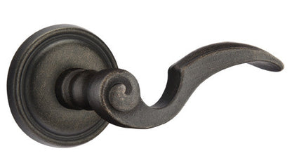Emtek Lost Wax Napoli Lever with Style 12 Rosette in Medium Bronze