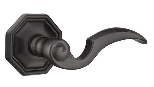 Emtek Napoli Lever with Style 15 Rosette in Flat Black
