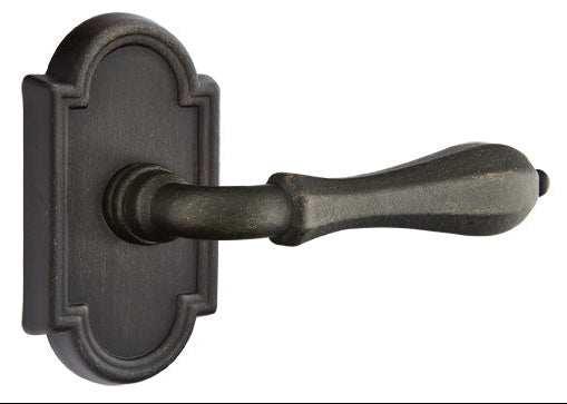 Emtek Tuscany Bronze Octagon Lever with Style 11 Rosette in Medium Bronze