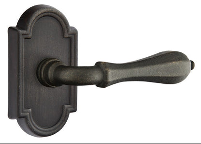 Emtek Tuscany Bronze Octagon Lever with Style 11 Rosette in Medium Bronze