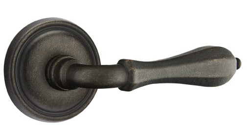 Emtek Tuscany Bronze Octagon Lever with Style 12 Rosette in Medium Bronze