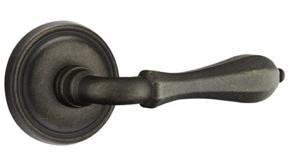 Emtek Tuscany Bronze Octagon Lever with Style 12 Rosette in Medium Bronze