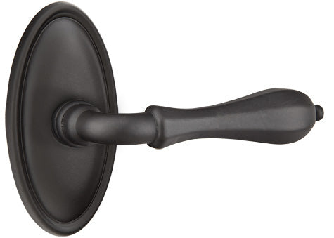 Emtek Tuscany Bronze Octagon Lever with Style 14 Rosette in Flat Black