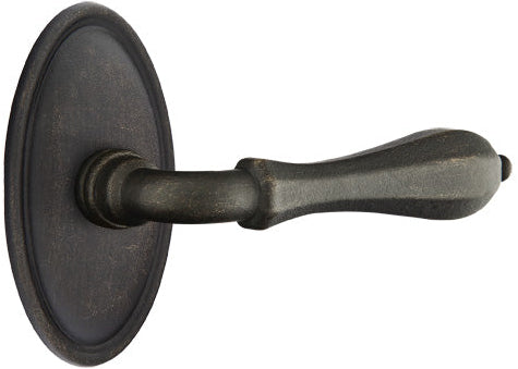 Emtek Lost Wax Cast Bronze Octagon Lever with Style 14 Rosette in Medium Bronze