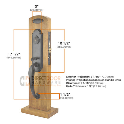 Emtek Octagon Mortise Entrance Handleset