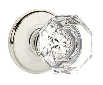 Emtek Old Town Crystal Knob with Watford Rosette Polished Nickel
