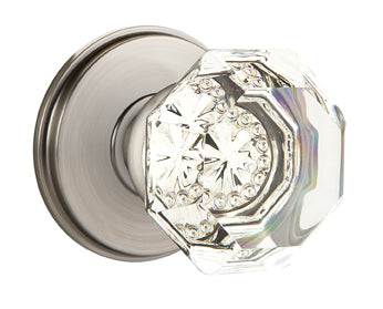 Emtek Old Town Crystal Knob with Watford Rosette Pewter