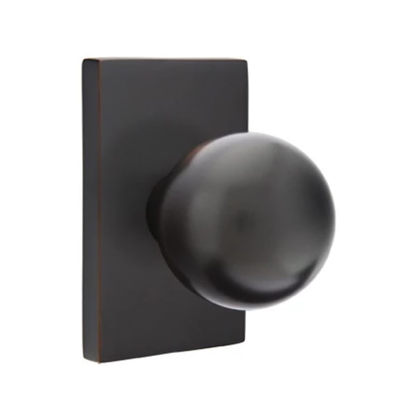 Emtek Orb Interior Mortise Knob with Modern Rectangular Rosette
