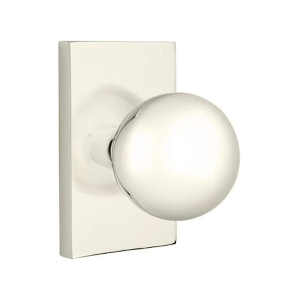 Emtek Orb Interior Mortise Knob with Modern Rectangular Rosette