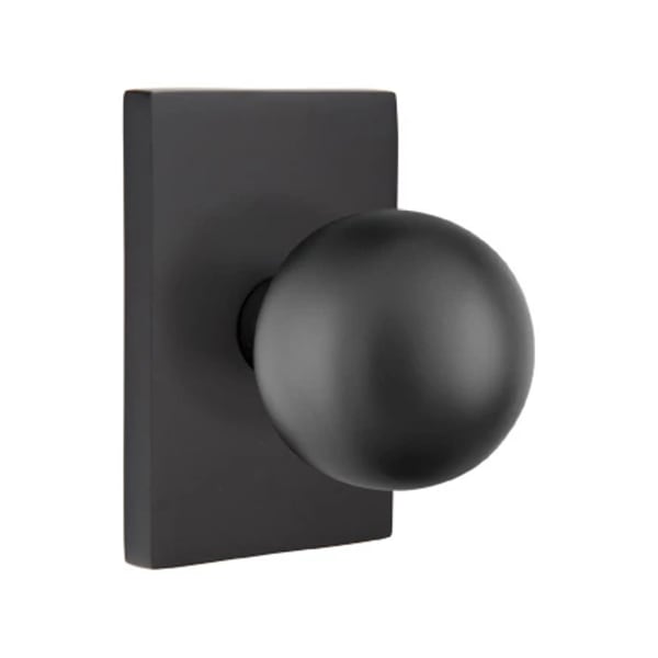 Emtek Orb Interior Mortise Knob with Modern Rectangular Rosette