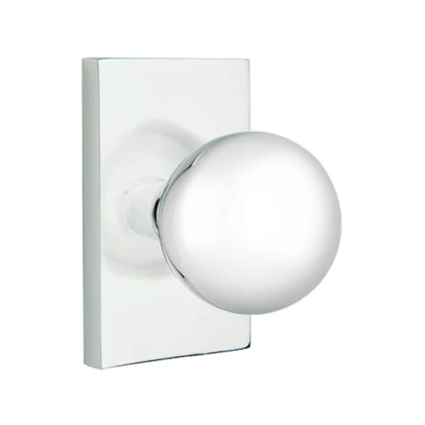 Emtek Orb Interior Mortise Knob with Modern Rectangular Rosette