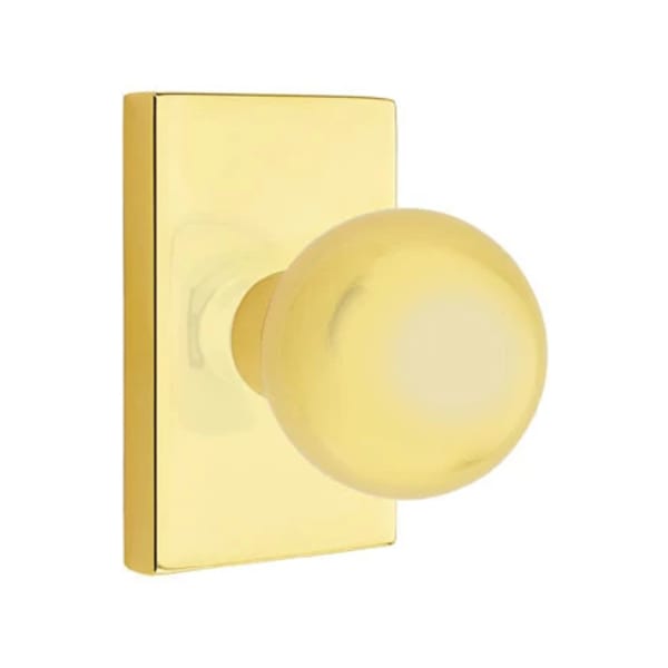 Emtek Orb Interior Mortise Knob with Modern Rectangular Rosette