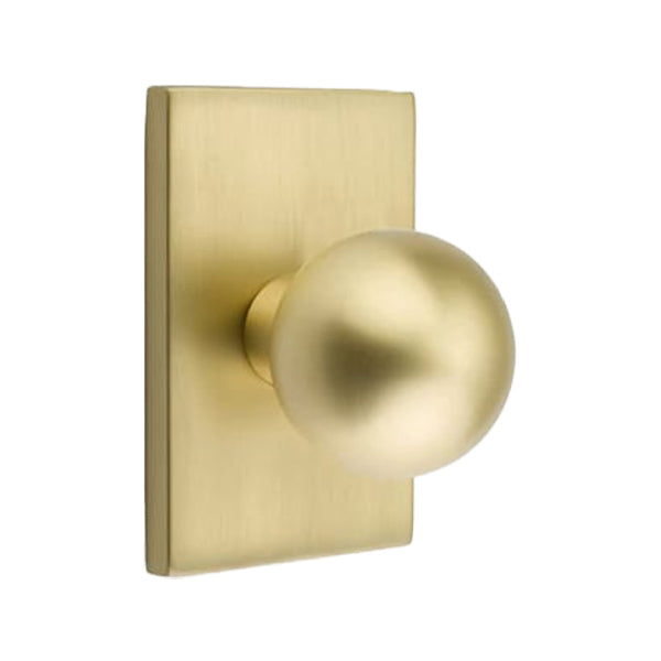 Emtek Orb Interior Mortise Knob with Modern Rectangular Rosette