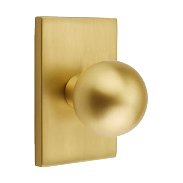 Emtek Orb Interior Mortise Knob with Modern Rectangular Rosette