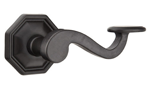 Emtek Tuscany Bronze Padua Lever with Style 15 Rosette in Flat Black Bronze