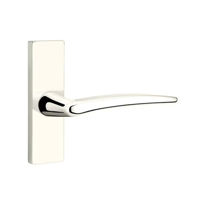 Emtek Poseidon Lever with 1 1/2 x 5 inch Rectangular Stretto Rosette in Polished Nickel