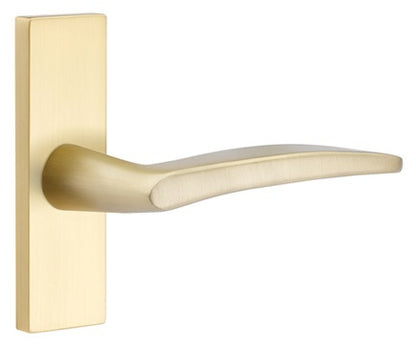 Emtek Poseidon Lever with 1 1/2 x 5 inch Rectangular Stretto Rosette in Satin Brass