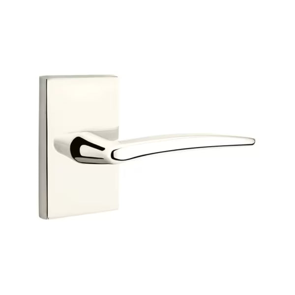 Emtek Poseidon Interior Mortise Lever with Modern Rectangular Rosette