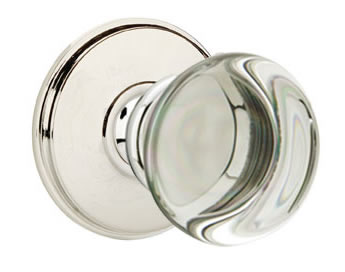 Emtek Providence Crystal Knob with Watford Rosette Polished Nickel