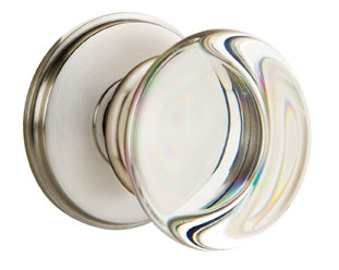 Emtek Providence Crystal Knob with Watford Rosette Satin Nickel