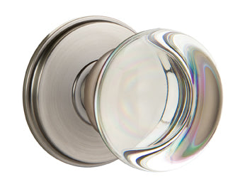 Emtek Providence Crystal Knob with Watford Rosette Pewter