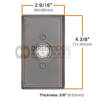 Emtek Brass Rectangular Door Bell Cover