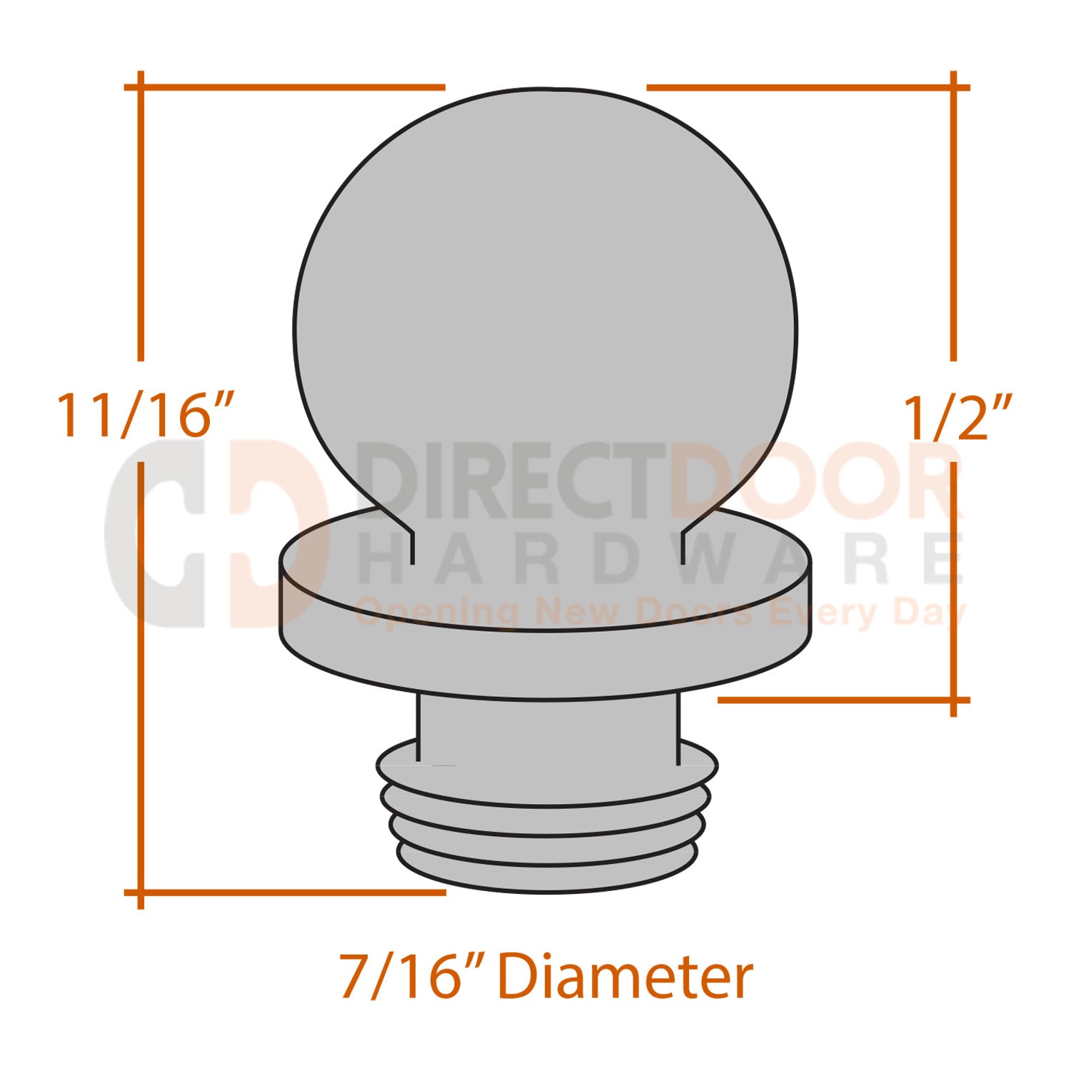 Measurements for Emtek Ball Tip Sets