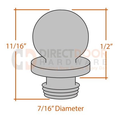 Measurements for Emtek Ball Tip Sets