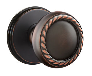 Emtek Rope Knob with Watford Rosette in Oil Rubbed Bronze