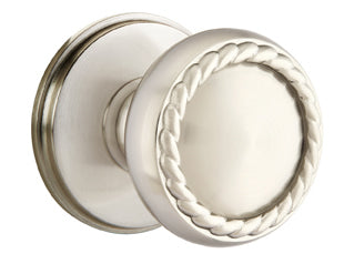 Emtek Rope Knob with Watford Rosette in Satin Nickel