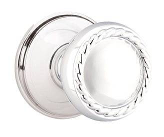 Emtek Rope Knob with Watford Rosette in Polished Chrome
