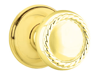 Emtek Rope Knob with Watford Rosette in Polished Brass