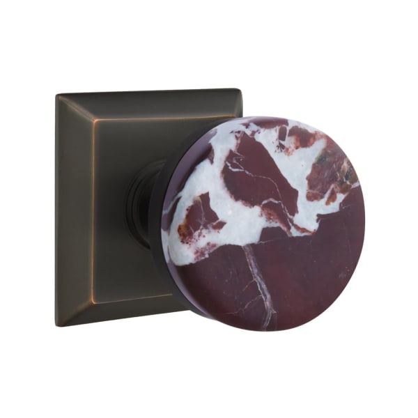 Emtek Rosso Levanto Interior Mortise Knob with Quincy Rosette