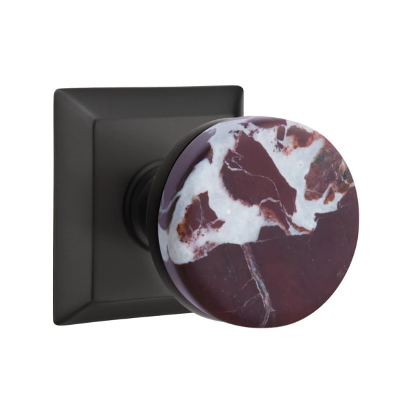Emtek Rosso Levanto Interior Mortise Knob with Quincy Rosette