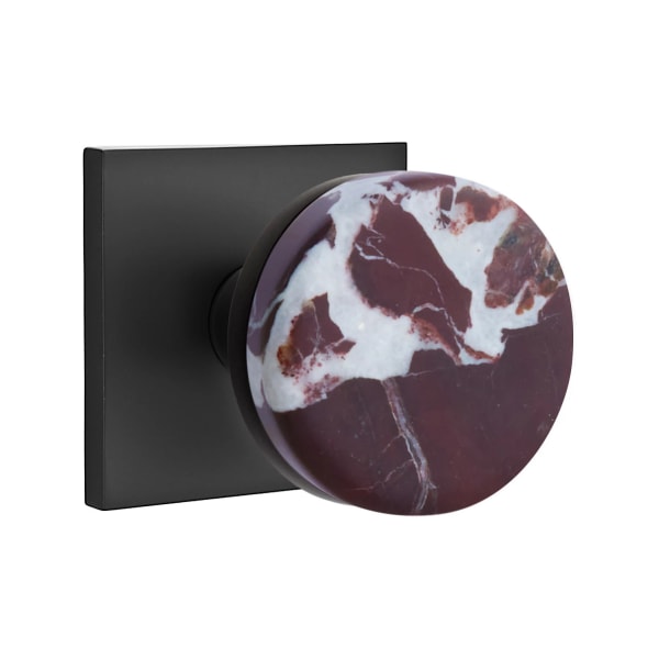 Emtek Rosso Levanto Interior Mortise Knob with Square Rosette