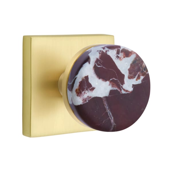 Emtek Rosso Levanto Interior Mortise Knob with Square Rosette