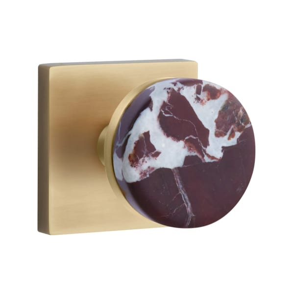Emtek Rosso Levanto Interior Mortise Knob with Square Rosette