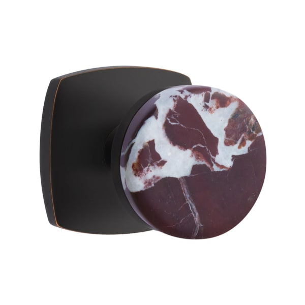 Emtek Rosso Levanto Interior Mortise Knob with Urban Rosette