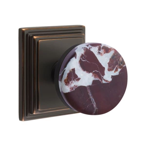 Emtek Rosso Levanto Interior Mortise Knob with Wilshire Rosette