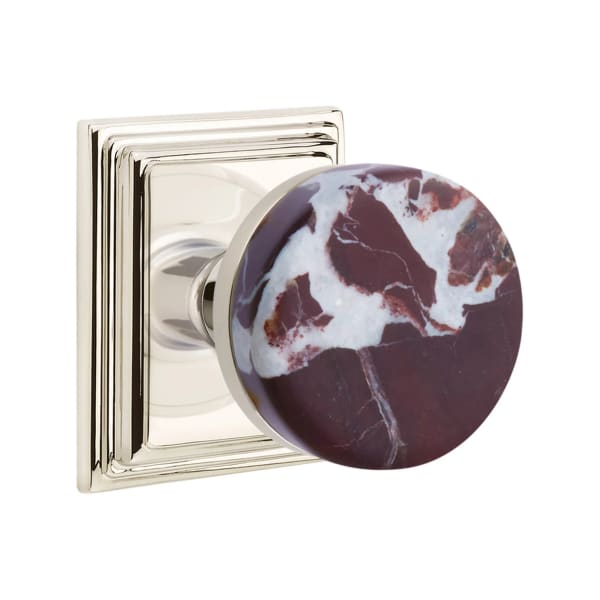 Emtek Rosso Levanto Interior Mortise Knob with Wilshire Rosette