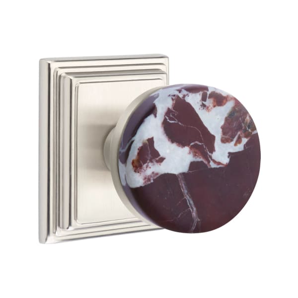 Emtek Rosso Levanto Interior Mortise Knob with Wilshire Rosette