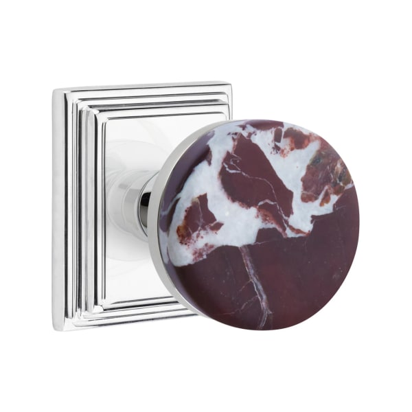 Emtek Rosso Levanto Interior Mortise Knob with Wilshire Rosette