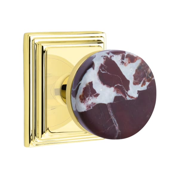 Emtek Rosso Levanto Interior Mortise Knob with Wilshire Rosette