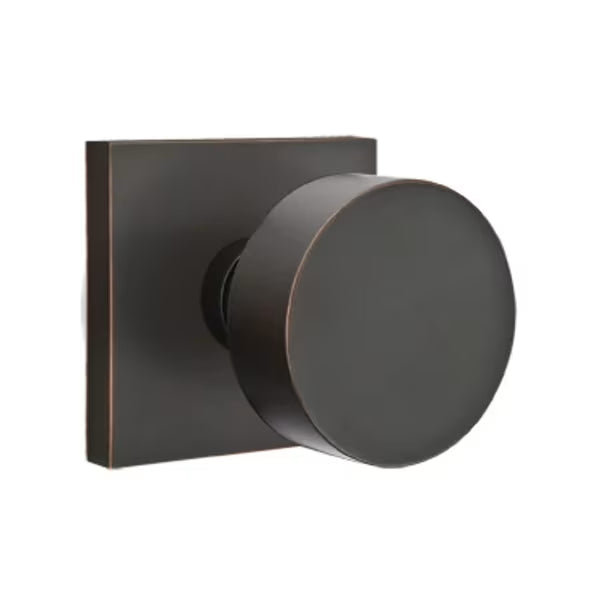 Emtek Round Interior Mortise Knob with Square Rosette