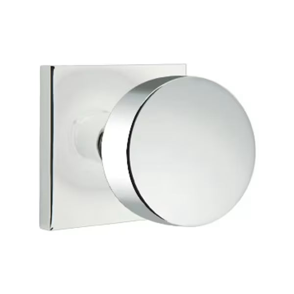 Emtek Round Interior Mortise Knob with Square Rosette