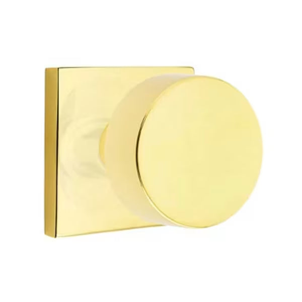 Emtek Round Interior Mortise Knob with Square Rosette