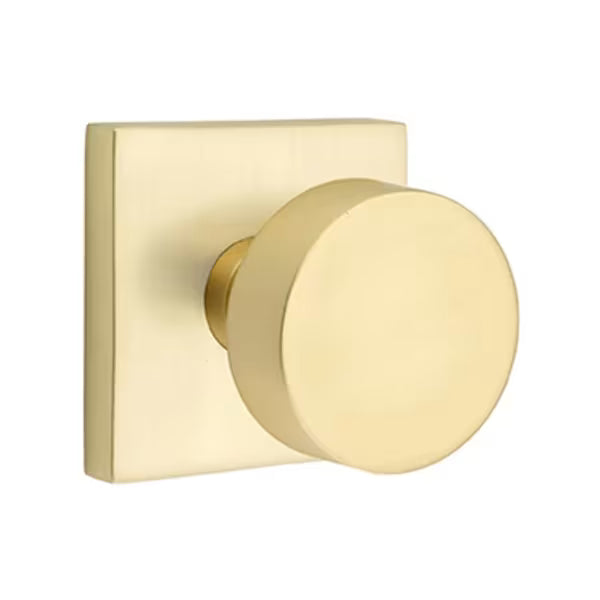 Emtek Round Interior Mortise Knob with Square Rosette